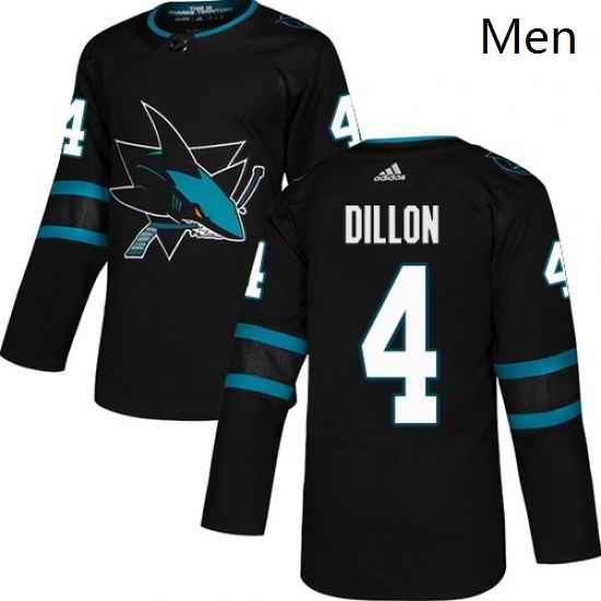 Mens Adidas San Jose Sharks 4 Brenden Dillon Premier Black Alternate NHL Jersey
